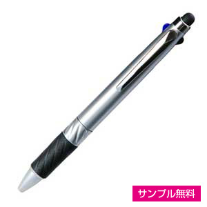 タッチペン付3色ボールペン(シルバー)
